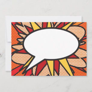 Your Message Speech Bubble Fun Retro Comic Book Announcement