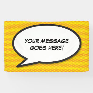 Your Message Speech Bubble Fun Retro Comic Book Banner