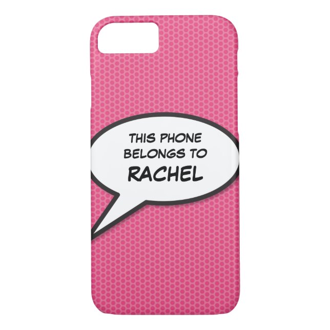 Your Message Speech Bubble Fun Retro Comic Book Case-Mate iPhone Case (Back)