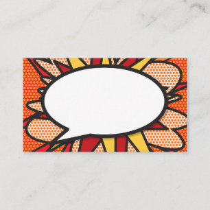 Your Message Speech Bubble Fun Retro Comic Book Enclosure Card