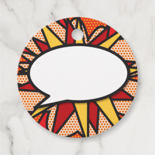Your Message Speech Bubble Fun Retro Comic Book Favour Tags