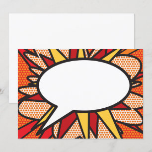 Your Message Speech Bubble Fun Retro Comic Book Invitation