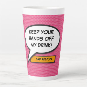 Your Message Speech Bubble Fun Retro Comic Book Latte Mug