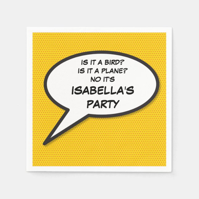 Your Message Speech Bubble Fun Retro Comic Book Napkin (Front)