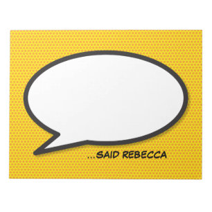 Your Message Speech Bubble Fun Retro Comic Book Notepad