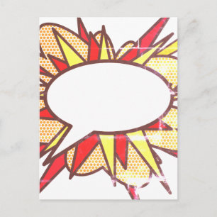 Your Message Speech Bubble Fun Retro Comic Book Postcard