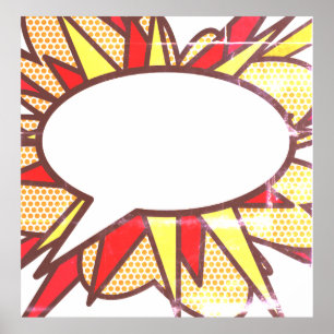 Your Message Speech Bubble Fun Retro Comic Book Poster