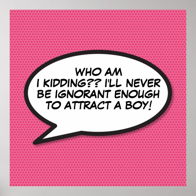 Your Message Speech Bubble Fun Retro Comic Book Poster (Front)