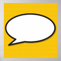 Your Message Speech Bubble Fun Retro Comic Book