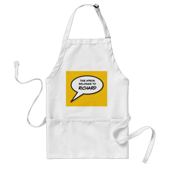 Your Message Speech Bubble Fun Retro Comic Book Standard Apron (Front)