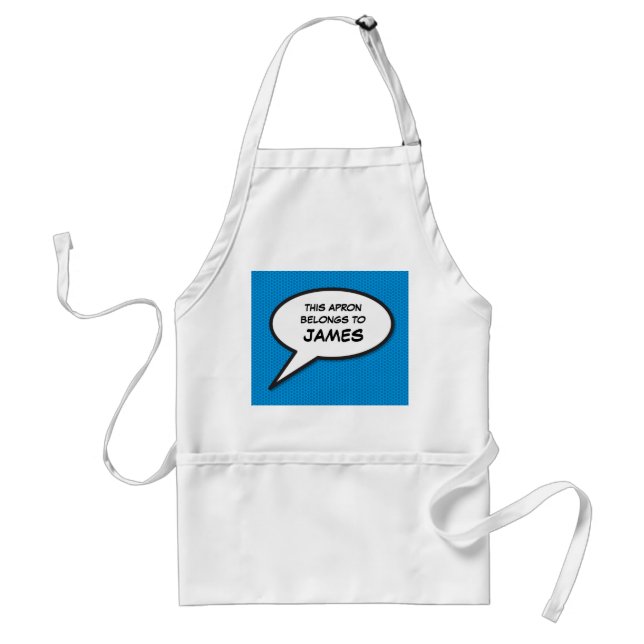 Your Message Speech Bubble Fun Retro Comic Book Standard Apron (Front)