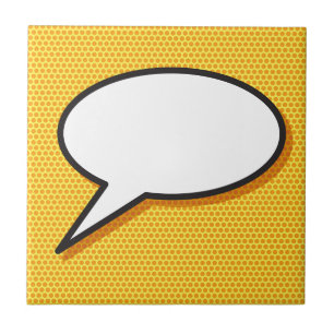 Your Message Speech Bubble Fun Retro Comic Book Tile