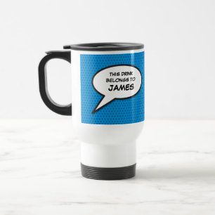 Your Message Speech Bubble Fun Retro Comic Book Travel Mug