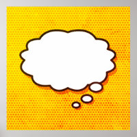 Your Message Think Bubble Fun Retro Comic Book