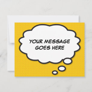 Your Message Thought Bubble Fun Comic Book Card