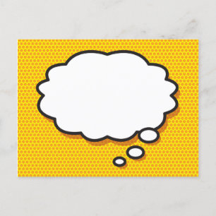 Your Message Thought Bubble Fun Retro Comic Book Announcement Postcard