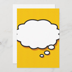 Your Message Thought Bubble Fun Retro Comic Book Invitation