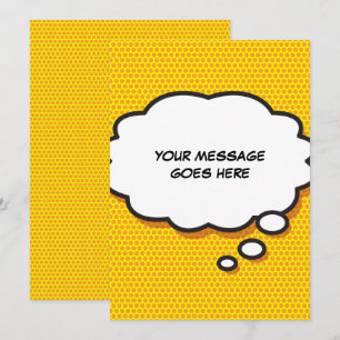 Your Message Thought Bubble Fun Retro Comic Book Invitation