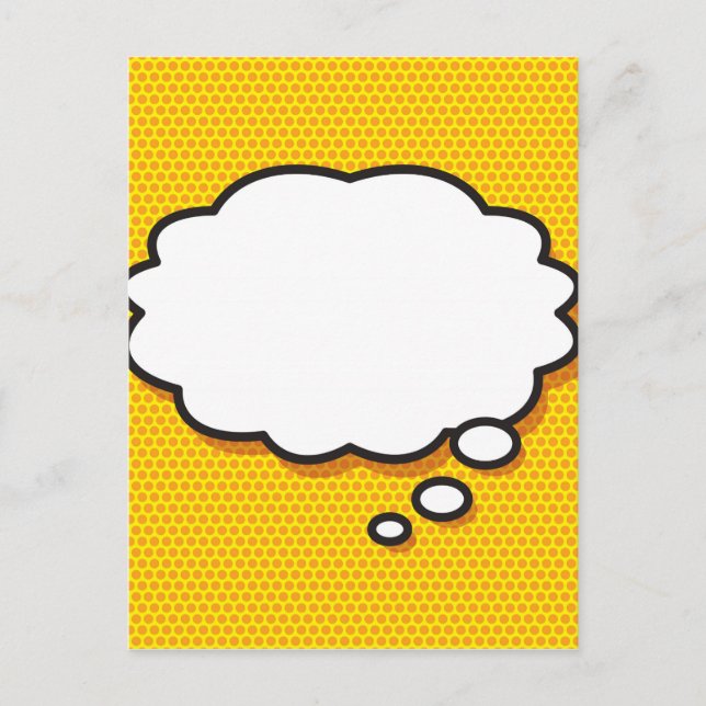 Your Message Thought Bubble Fun Retro Comic Book Postcard (Front)