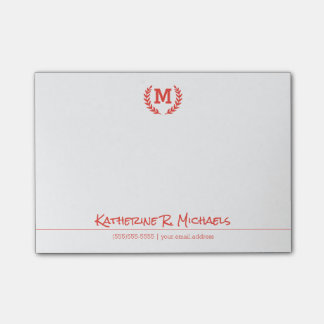 Your Monogram And Information Post-it Notes