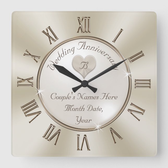 Your Monogram and Personalised Anniversary Clock (Front)