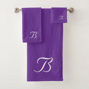 Your Monogram B Purple Passion Bath Towel Set