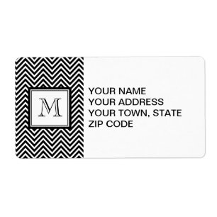 YOUR MONOGRAM, BLACK CHEVRON