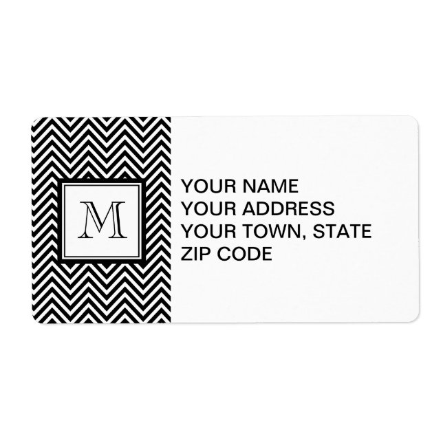 YOUR MONOGRAM, BLACK CHEVRON (Front)