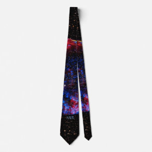 Your monogram Bright Supernova space picture Tie