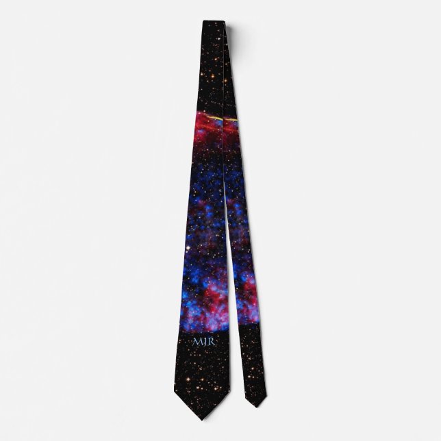 Your monogram Bright Supernova space picture Tie (Front)