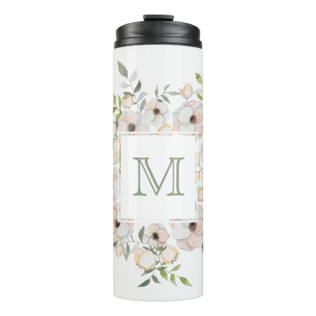 Your Monogram in a Flower Frame custom tumbler (Front)
