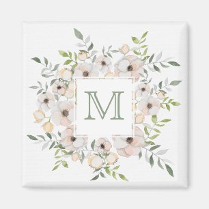 Your Monogram in a Flower Frame magnet