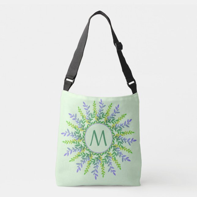 Your Monogram in a Leaf Frame custom bags (Front)