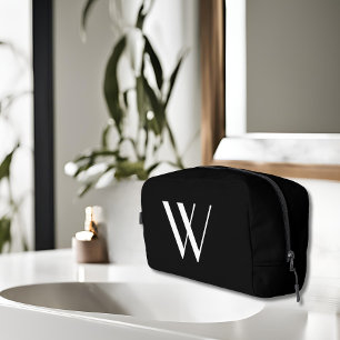 Your monogram in black&white   dopp kit
