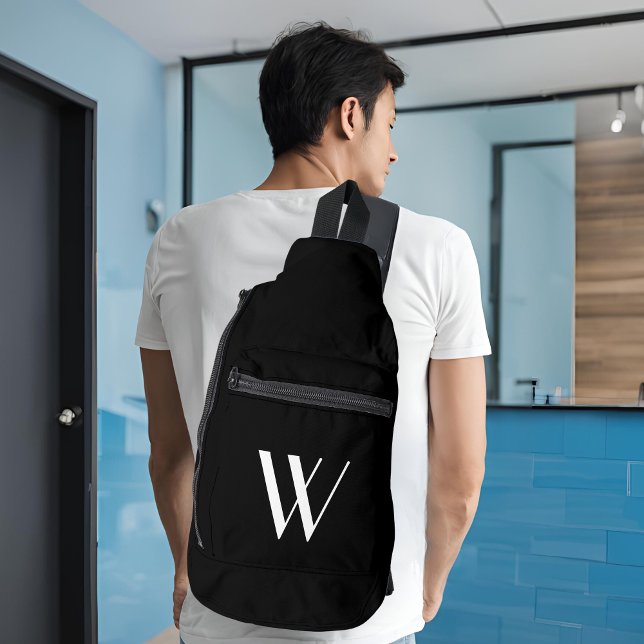 Your monogram in black&white   sling bag (Creator Uploaded)