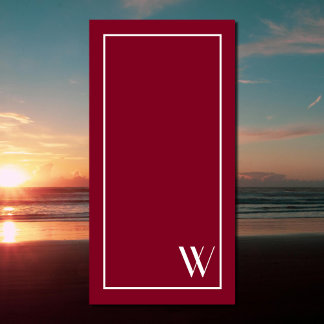 Your monogram in burgundy&white beach towel