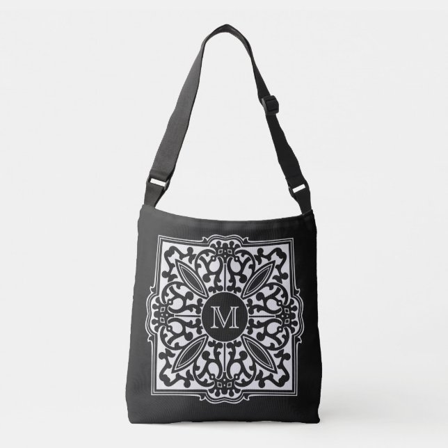 YOUR MONOGRAM in decorative frame custom bags (Front)