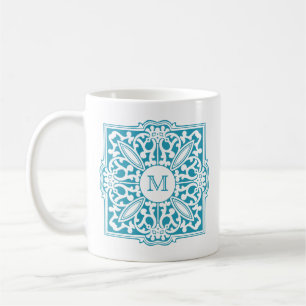 YOUR MONOGRAM in decorative frame custom mugs