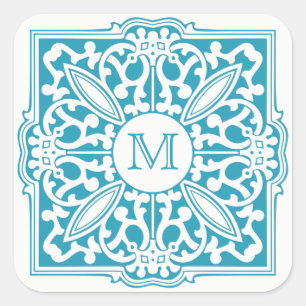 YOUR MONOGRAM in decorative frame custom stickers