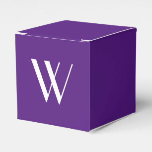 Your monogram in royal purple favour box