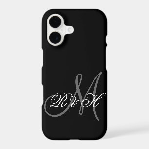YOUR MONOGRAM INITIALS SIMPLE BLACK GREY