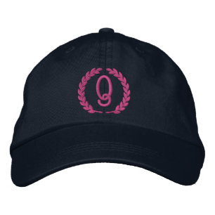 Your Monogram Single Cap Letter Laurels Embroidery