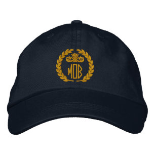 Your Monogram Up to 3 Letters Laurels Embroidery Embroidered Hat