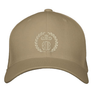 Your Monogram Up to 3 Letters Laurels Embroidery Embroidered Hat