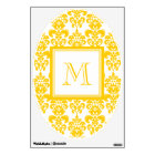 Your Monogram, Yellow Damask Pattern 2