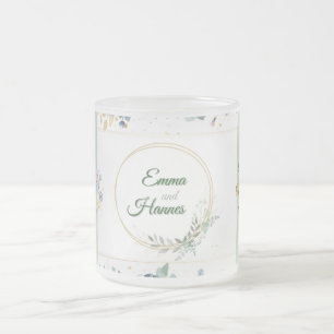 Your most beautiful morning after with flower moti frosted glass coffee mug