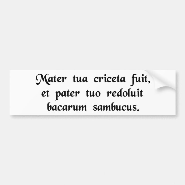 Your mother was a hamster and your father...... bumper sticker (Front)