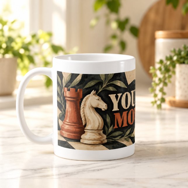 Your Move Slab Serif Chess Mug (Your Move Slab Serif Chess Mug — digital mockup.)