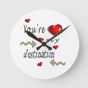 Your my Destination Red Hearts time Clock