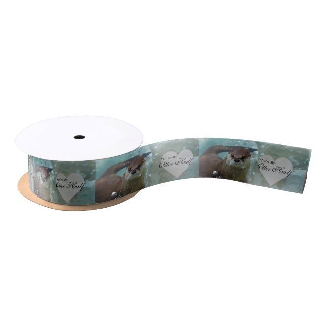 Your my Otter Half Brown River Otter Swimming Satin Ribbon (Spool)
